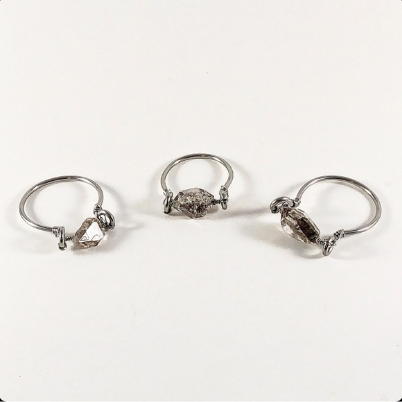 Stackable Herkimer Diamond Rings - Picture 7 of 16